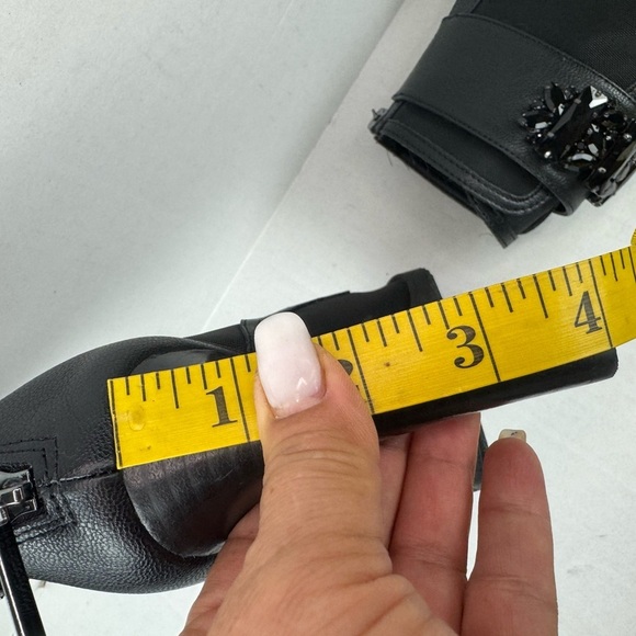 Karl Lagerfeld Women's US 7.5Blayze Black Mesh Ankle Pumps Peep Toes Shoes - Picture 12 of 12